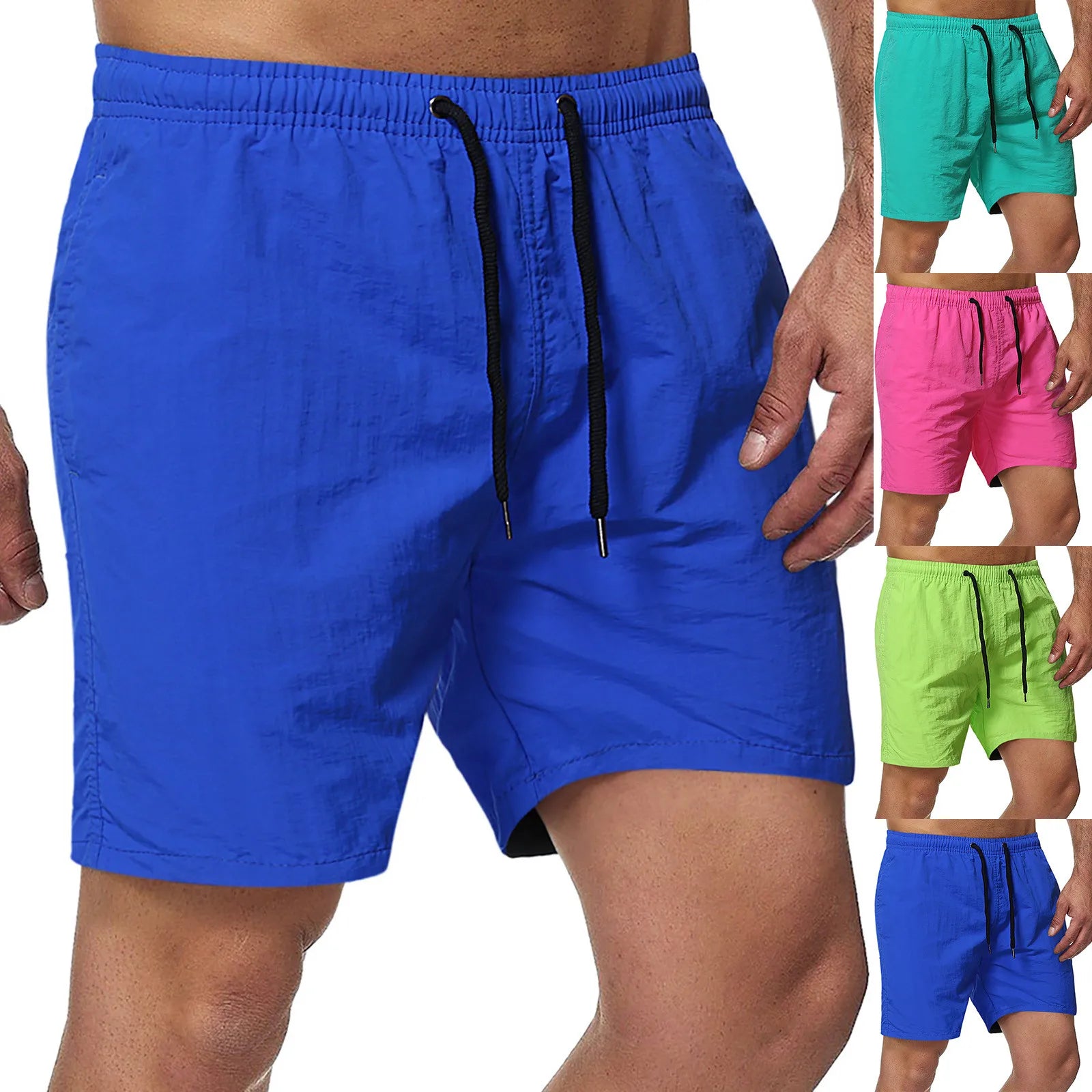 Summer Beach Board Shorts Men Swim Trunks Short Pants Male Sports Swimsuits Hot-pink Solid Sports Men Underwear Masculino Shorts