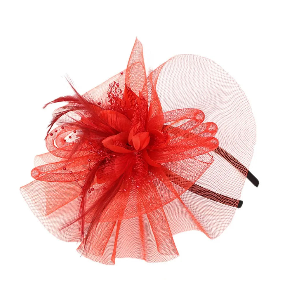 Elegant Flower Mesh Hair Clip Party Wedding Party Bridal Headdress Women Fashion Headwear Tiara Hat Headband Hair Accessories