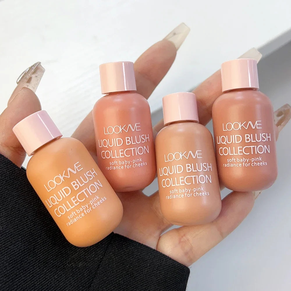 Mini Peach Pink Liquid Blush Waterproof Natural Cheek Blush Makeup Brighten Highlighter Professional Korean Makeup Cosmetic