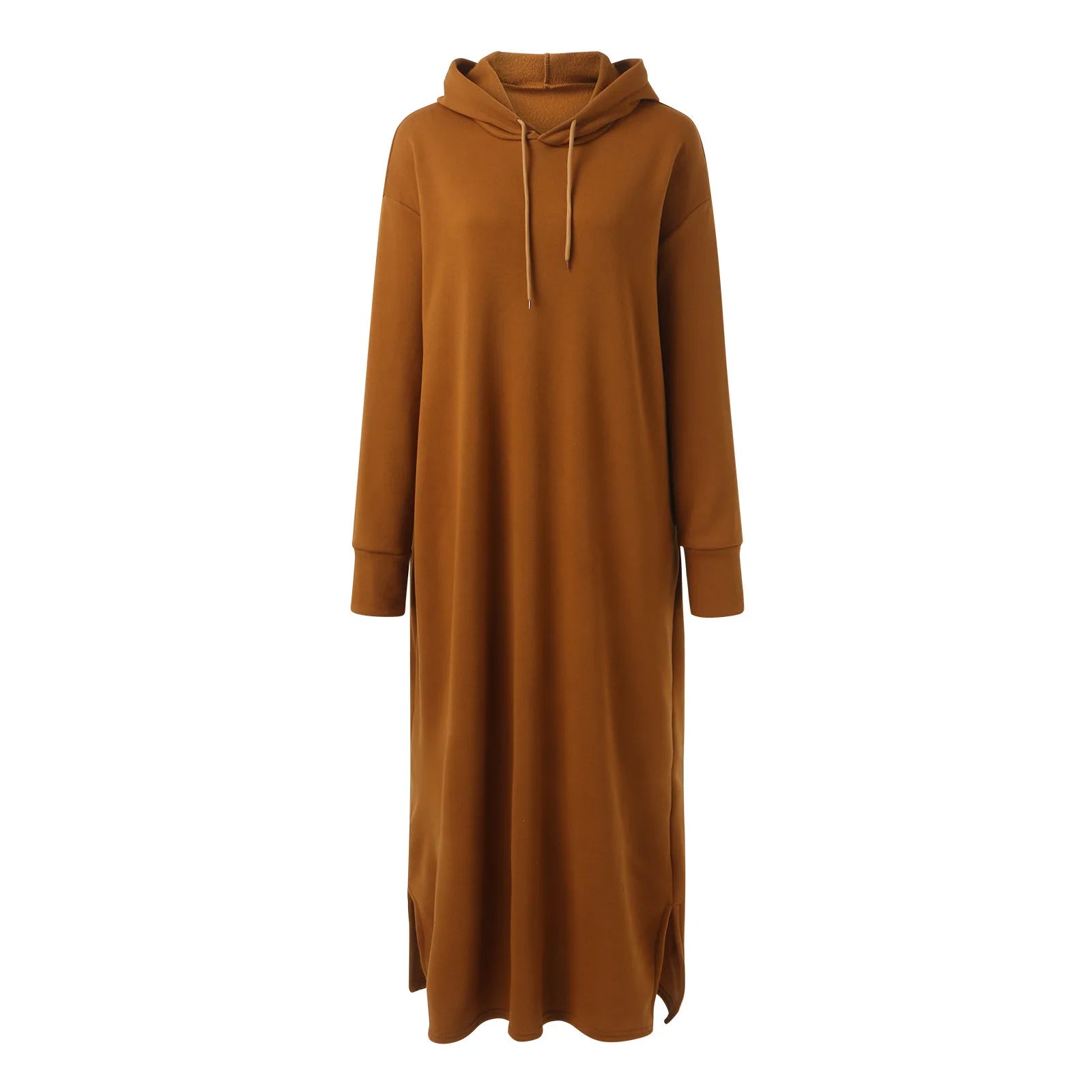 Women Long Hooodie Sweatshirt Dress Autumn And Winter Warm Fleece Hoodies Maxi Dress Female Casual Loose Oversized Vestidos Robe