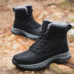 Winter Men Snow Boots Fashion High Top Waterproof Sneakers Plush Warm Men's Boots Outdoor Male Hiking Boots Work Shoes Size 48