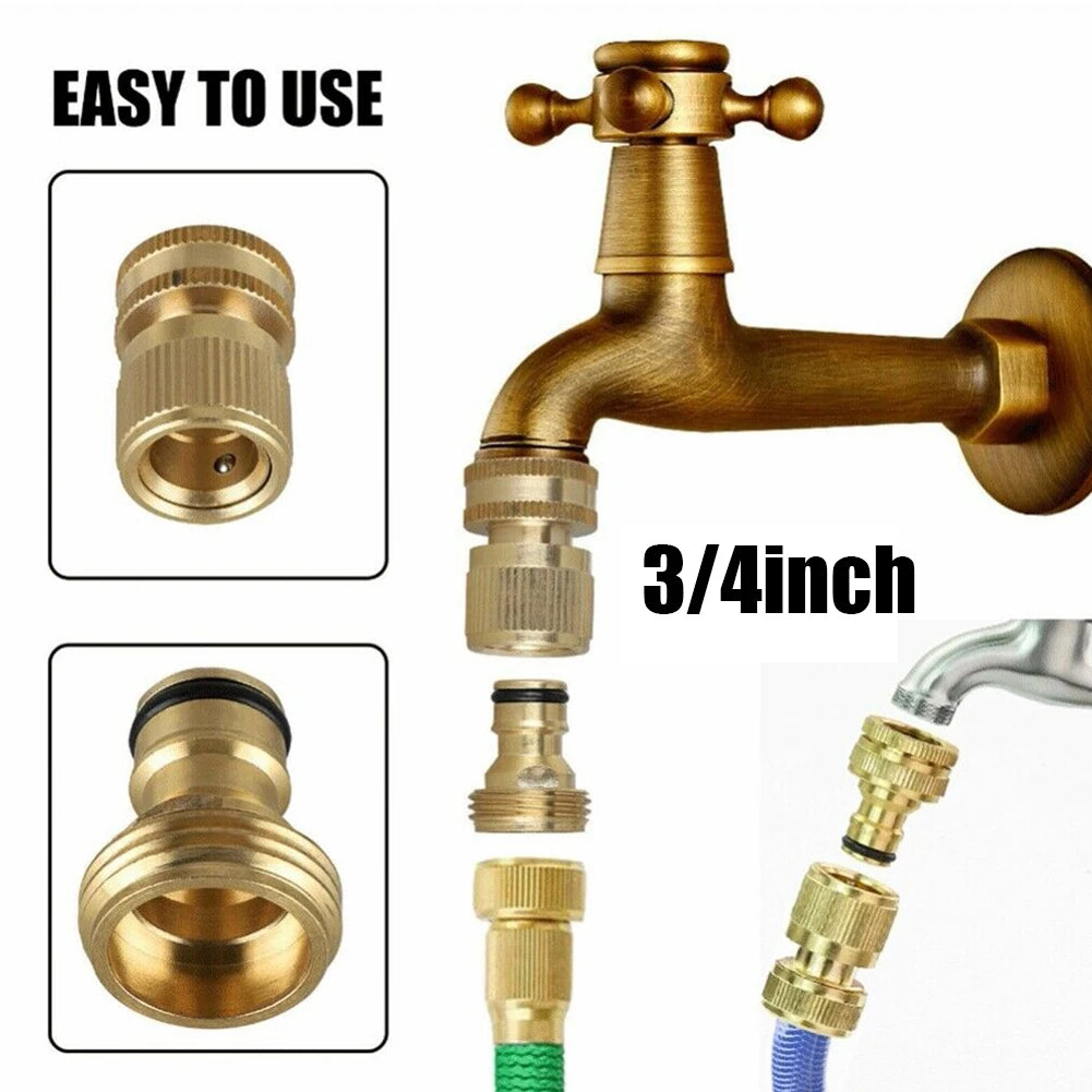 Garden Hose Quick Connect 3/4 Inch Brass Female Thread Tap Connector Male Quick Special Joint For Car Wash Water Gun