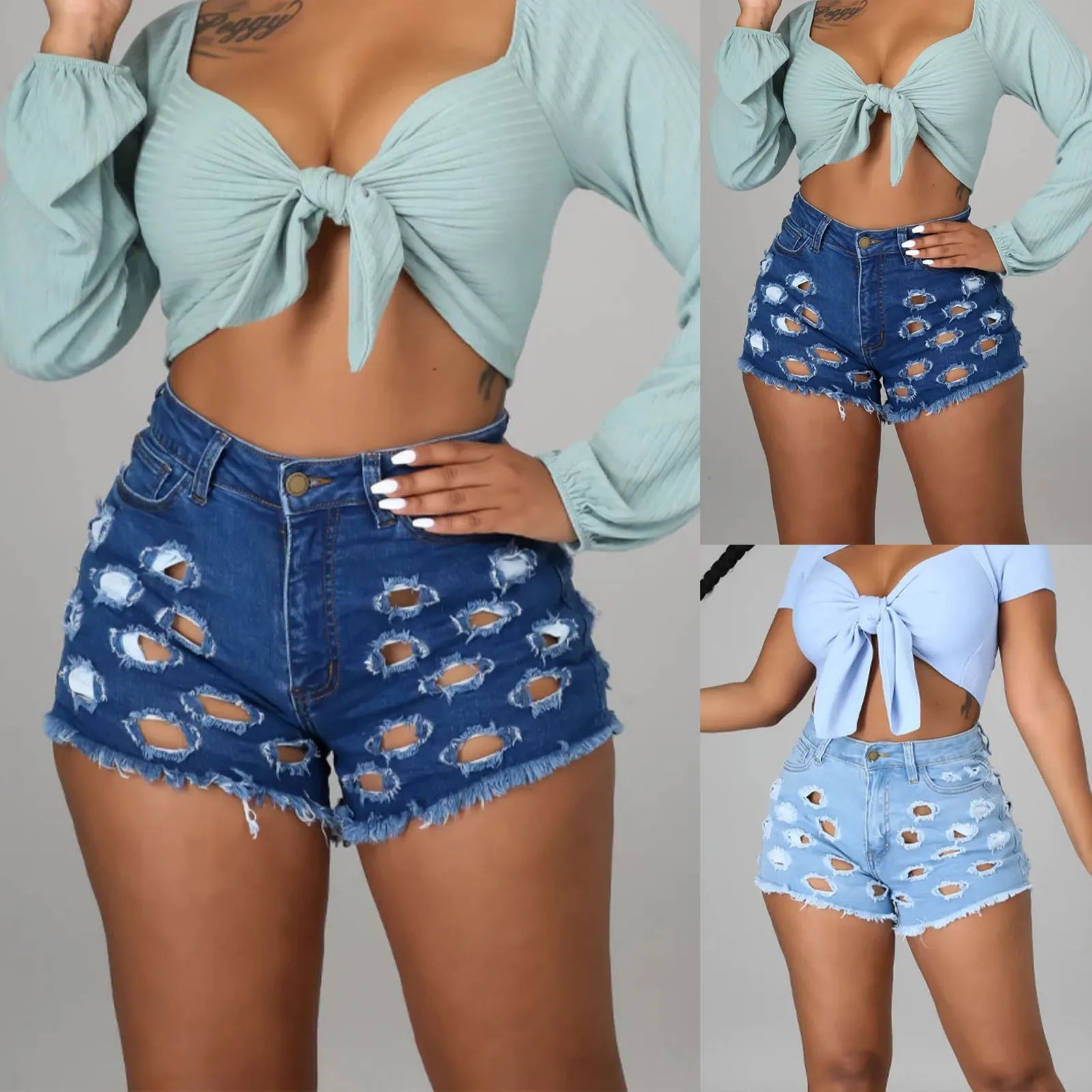 New Arrival Exquisite Rhinestone Beaded Denim Shorts Women High Waist Slimming Lift Butt Jean Shorts 2023 Trousers Summer Bottom