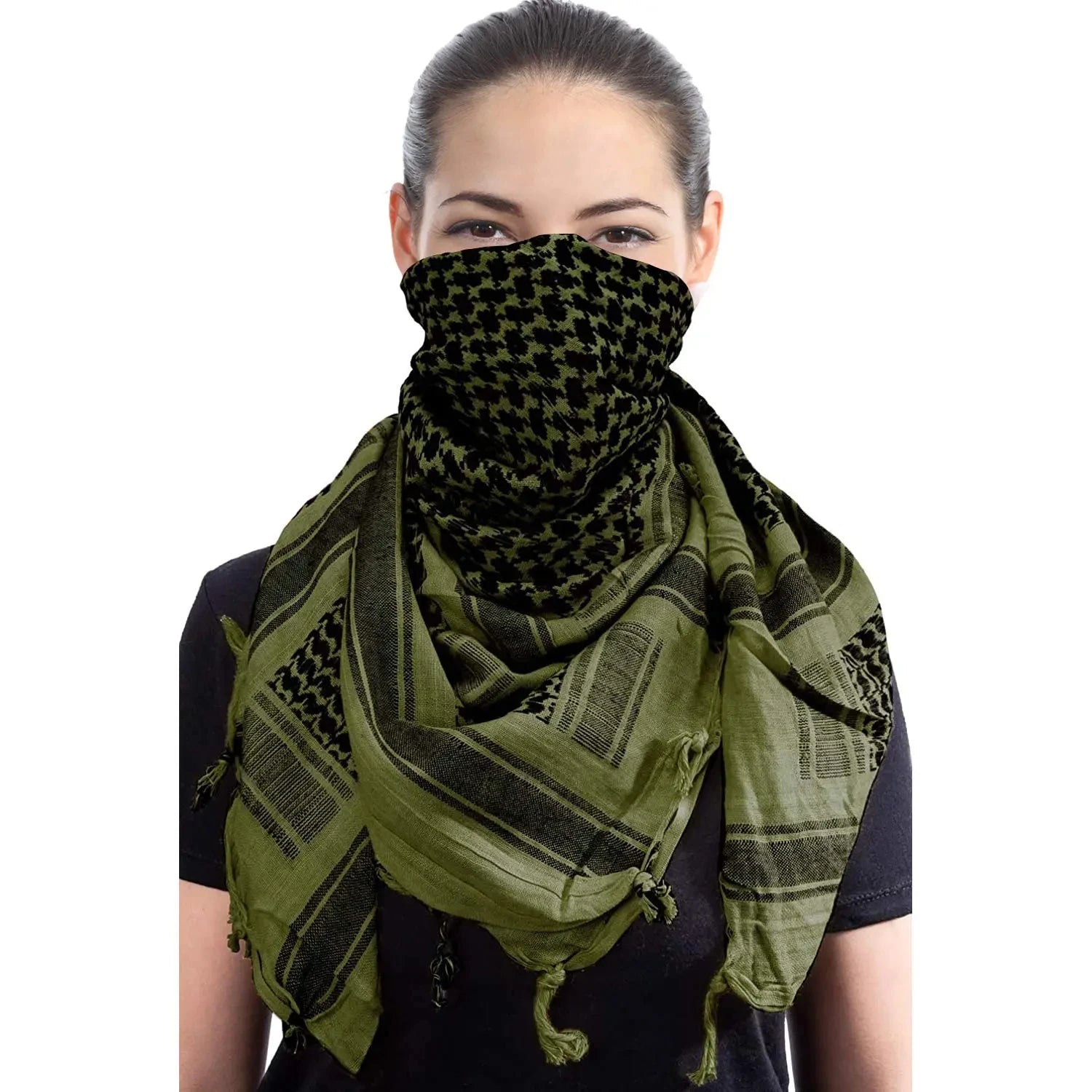2024 New Military Tactical Desert Hijab Scarf Muslim Headscarf Islam Arab Keffiyeh Head Neck Scarves Wrap for Men and Women