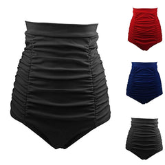 Summer Women Sexy Slim Fit Swim Bottom Shorts Ladies Fashion Solid Color Pleated Ruched Brazilian Bathing Shorts for Female