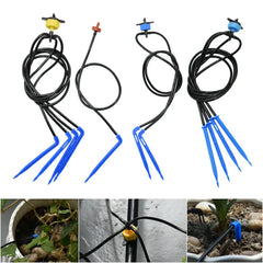 Greenhouse Potted Curved Arrow Drip Irrigation Set 2L4L8L Pressure Compensation Dripper 3/5mm 1/2/4-way Hose Connector