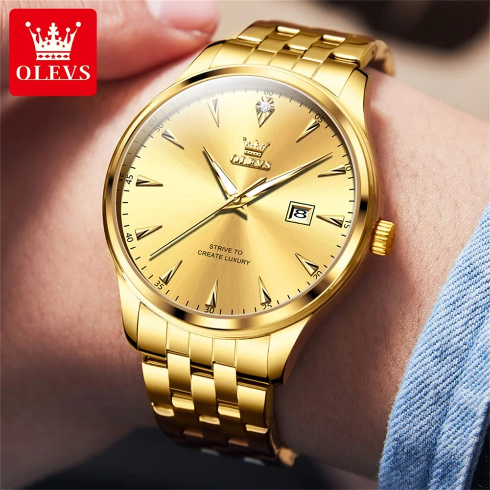 OLEVS 5598 Luxury Brand Men's Watch Classic Business Waterproof Luminous Week Date Men's Watch High end Elegance Quartz Watch