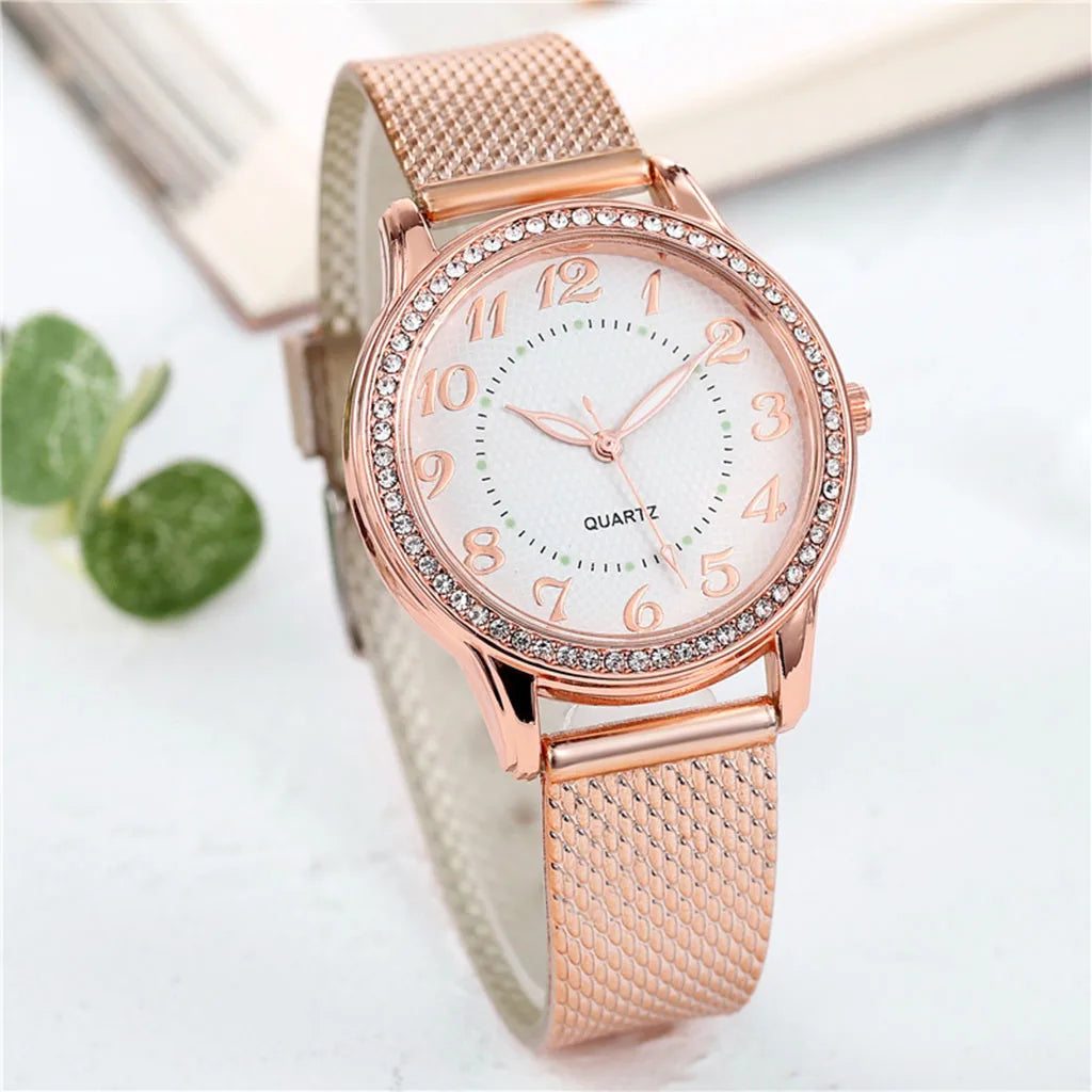 Watch For Women Luxury Watches Quartz Watch Stainless Steel Dial Casual Bracele Watch Ladies Quartz Wristwatch Simple Atmosphere