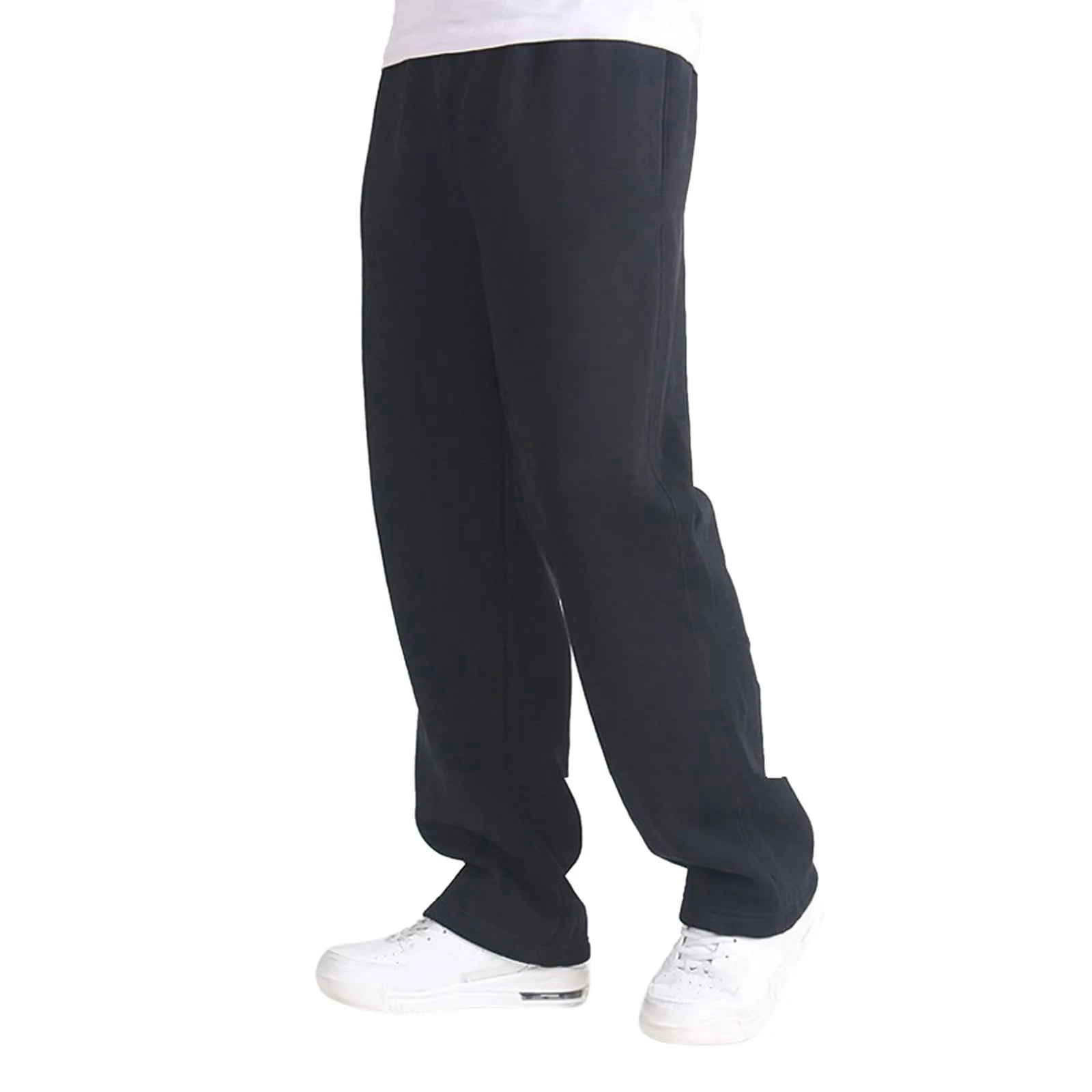 Solid Color Sweatpants Men Casual Straight Pants Trend Youth Warm Loose Baggy Elastic Pants Simple All-Match Men's Trousers