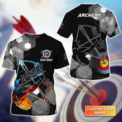 Hot Sales Fashion Archery T-shirt Summer 3D Printed Archery Team Player Personalized Name Men's Tee Unisex Casual Oversized Tops