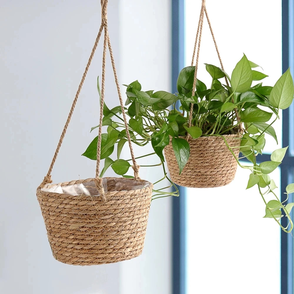 Home Decor Garden Plant Storage Basket Hanging Planter Woven Indoor Outdoor Flower Pot Holder Macrame Plant Hangers