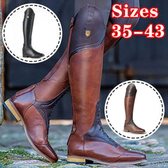 Riding High Boots Horse Knee Rider Leather Shoes Equestrian Long Bootcut Rider Wide Tall Boots Shaft Medieval Costume For Women