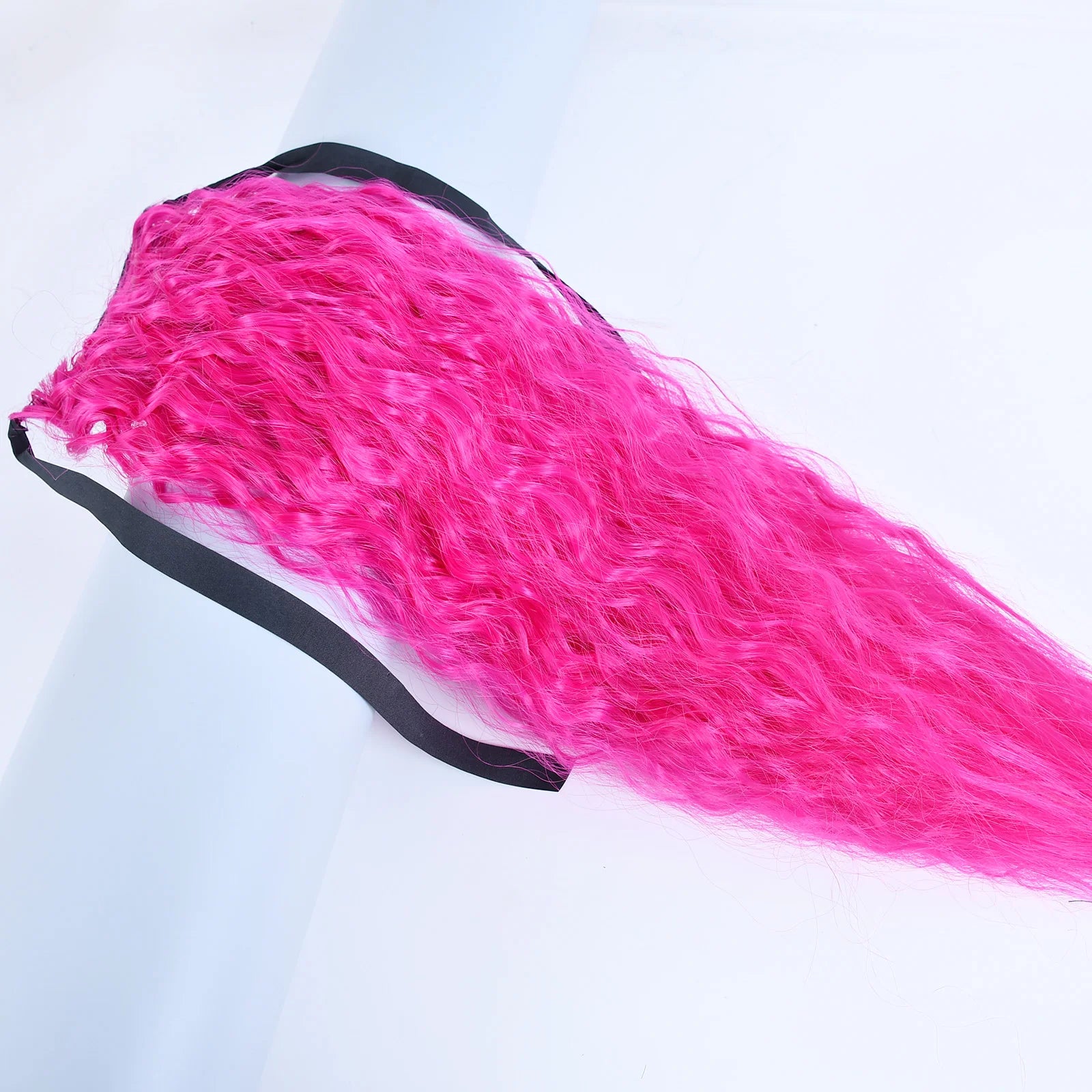 Jeedou Synthetic Long Kinky Curly Hair Ribbon Ponytail Extension Brown Blue Pink Purple Naturl Color Ponytails