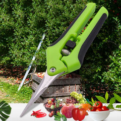 Garden Pruning Shears Stainless Steel Plants Fruit Grape Picking Scissors Horticulture Leaf Trimmer Straight Elbow Pruning Tools