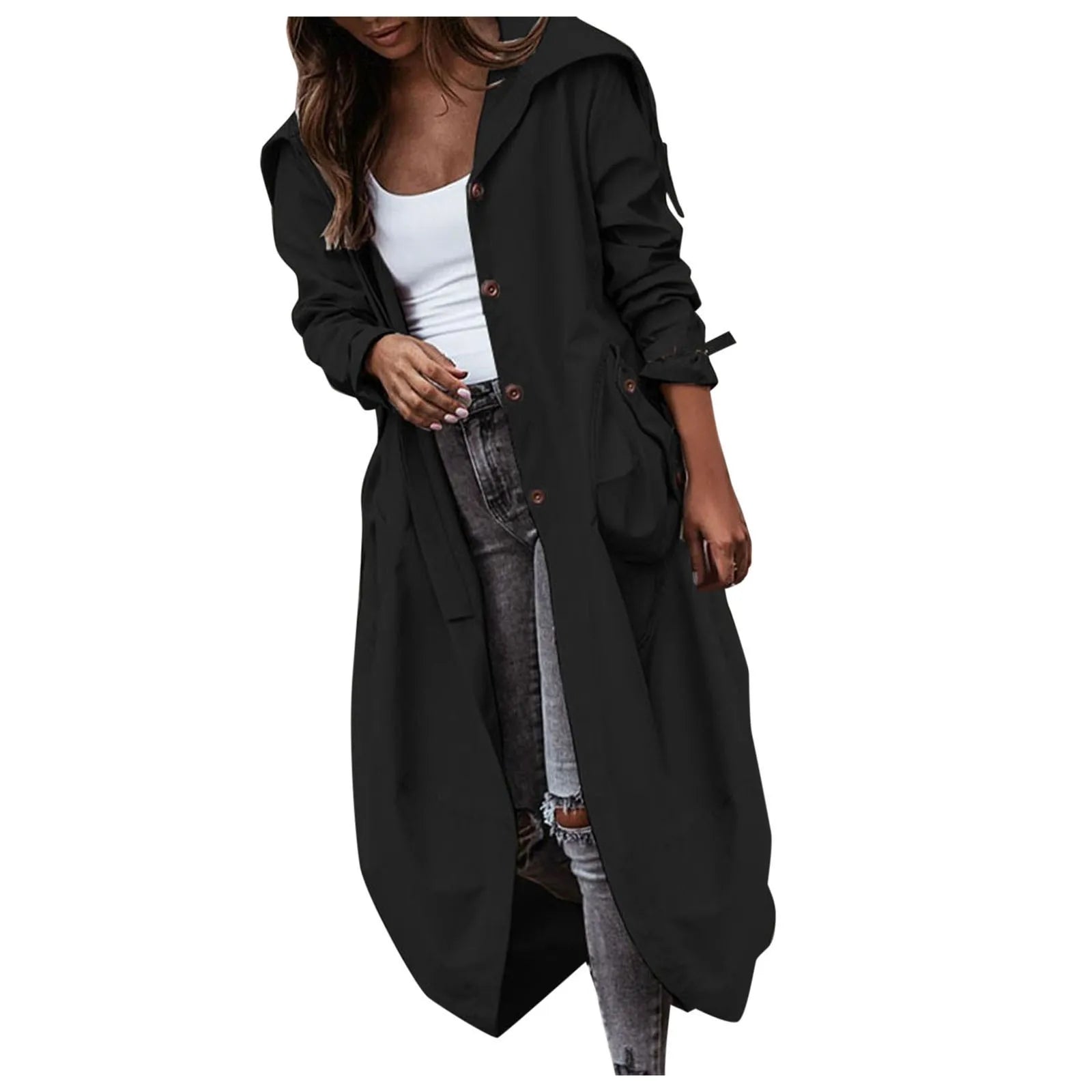 Women's Casual Lapel Collar Button Up Pocketed Long Shacket Coat Long Jackets The Light Jacket Satin Jacket Wrap Jacket Women