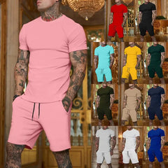 Conjuntos de camiseta y pantalones cortos para hombre Conjunto de 2 piezas de camiseta de manga corta y pantalones cortos para hombre Traje deportivo informal de playa de gran tamaño para hombre