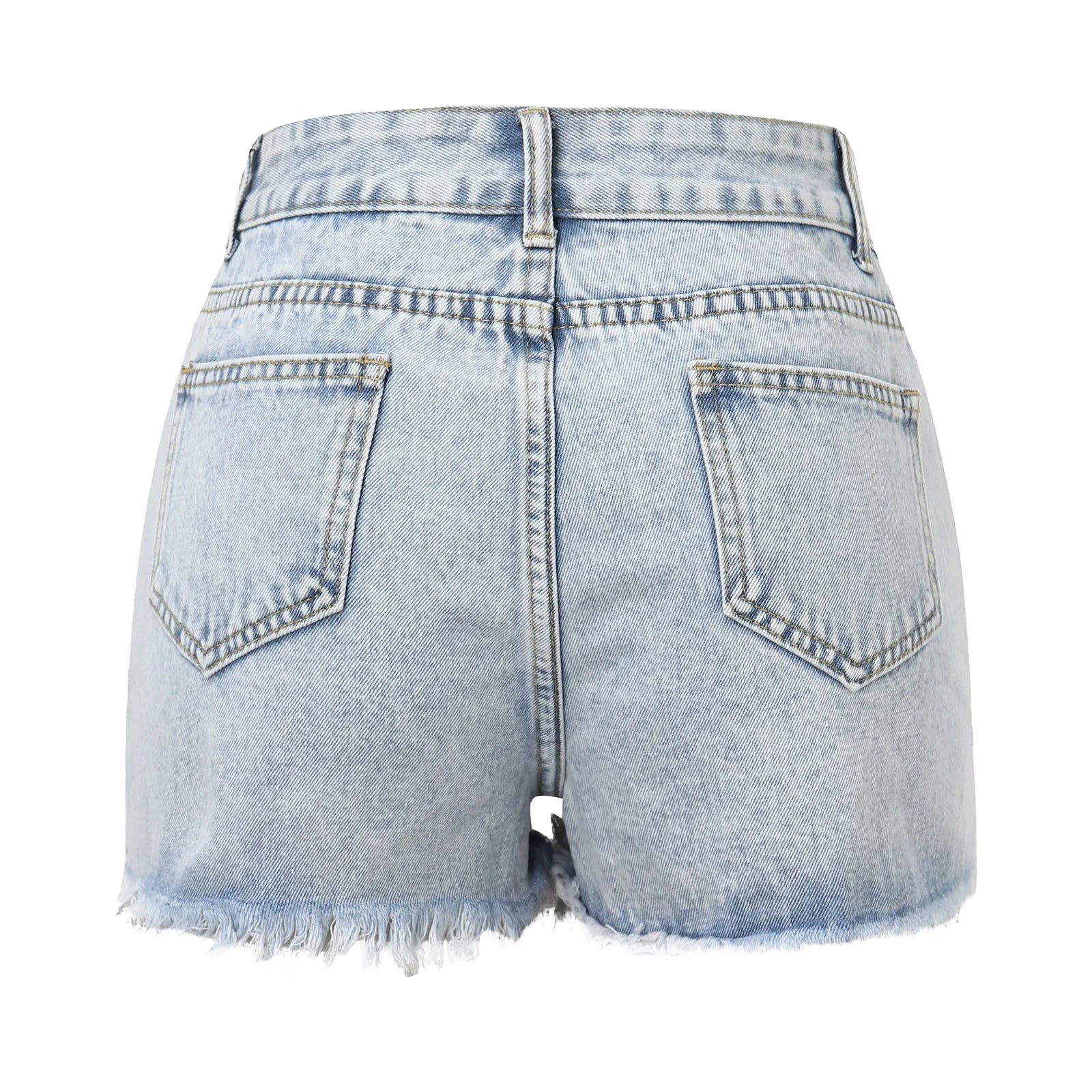 Women'S jeans shorts Casual Summer Fashion Ripped Jeans pants with holes washed color High-Waisted Fashion Denim Shorts 2024