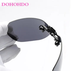 DOHOHDO New Men Women Clip On Sunglasses Polarizing UV400 Protention Vintage Clip Polarized Glasses Night Vision Driving Goggles