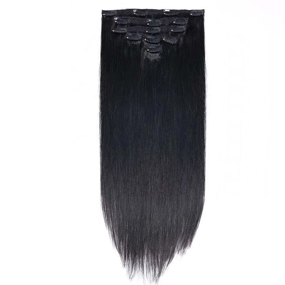 BHF Clip in Hair Extensions Human Hair Straight Hairpiece Natural Hair Extensions Full Head Clip In Natural Hair Clip