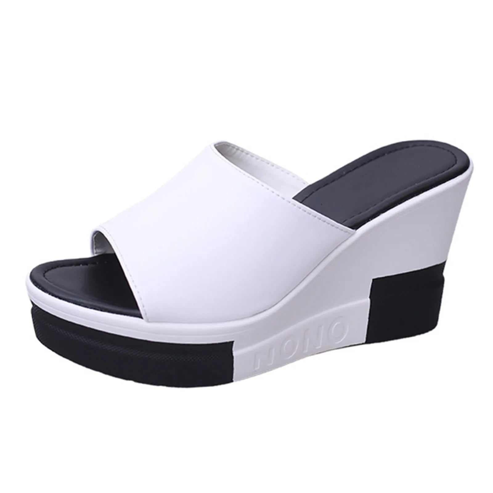 Summer Outdoor Women's Wedges Slippers Slip-On Shoes for Women Wedges Platform Sandals WomenPeep Toe Leather Sandals Shoes