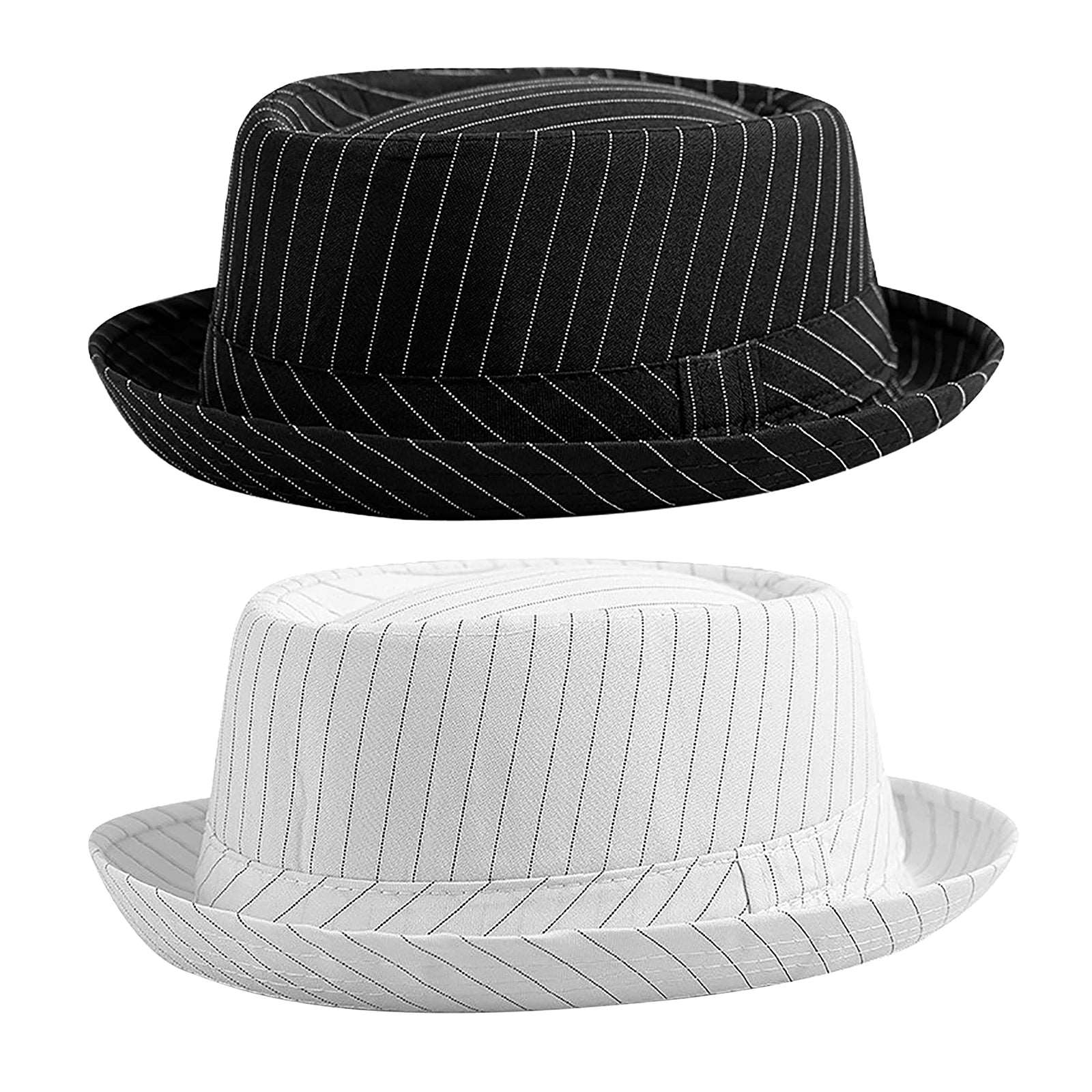 2024 Casual Fashion Men Striped Short Hat Brim Fedoras Classic Neutral Soft Tweed Dress Hat Suitable for Camping and Hiking