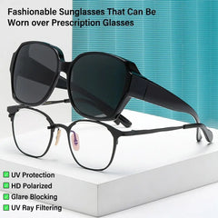 New Fashion Polarized Sunglasses Cover Over Myopia Prescription Glasses Portable Men Women Vintage Fishing Driving Eyewear