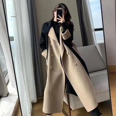 Women Winter Coat Chic Lapel Women Winter Overcoat Outwear Women Winter Overcoat  Elegant Soft Winter Overcoat for Shopping