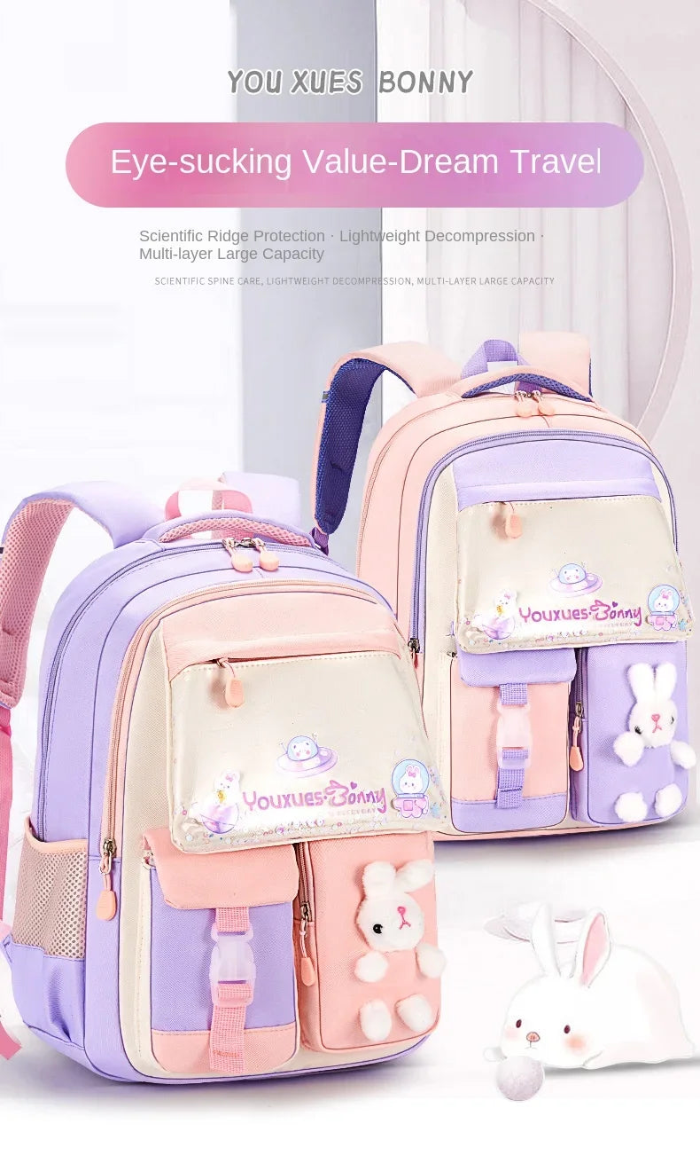New Children Shoulder Bag Primary School Students Schoolbag Cartoon Lightweight Girls Junior High School Students Kids Backpacks