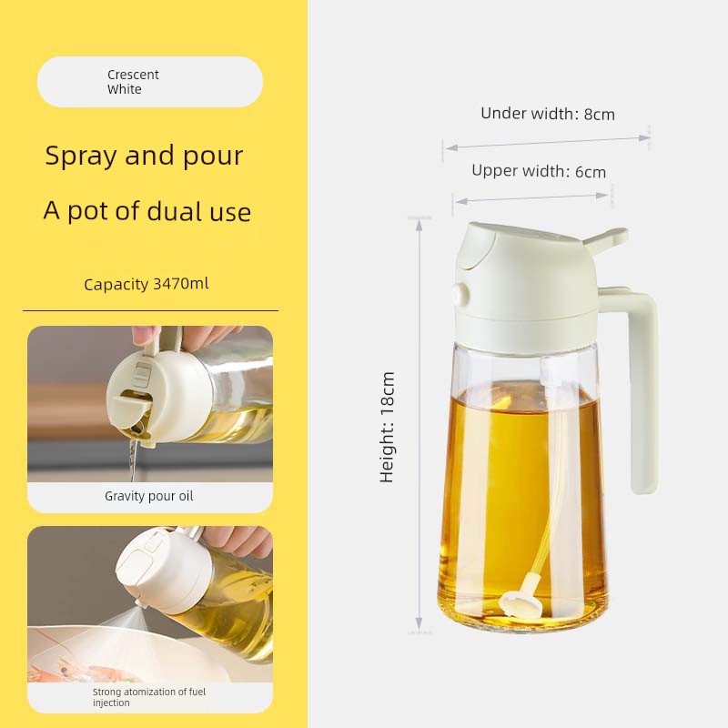 Fuel Injector For Home Food Grade Atomization Kitchen Non-Oil-Stick Dual-Use Two-in-One Oil Dispenser Glass Oil Tank