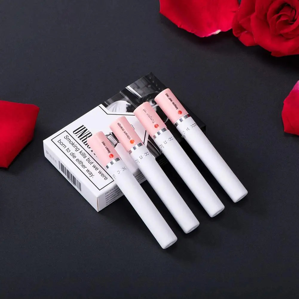 Cigarette Lipstick Set 4 Color Matte Lip Gloss Long Lasting Lip Glaze Waterproof Lip Stick Tube Nude Red Lip Tint Makep New