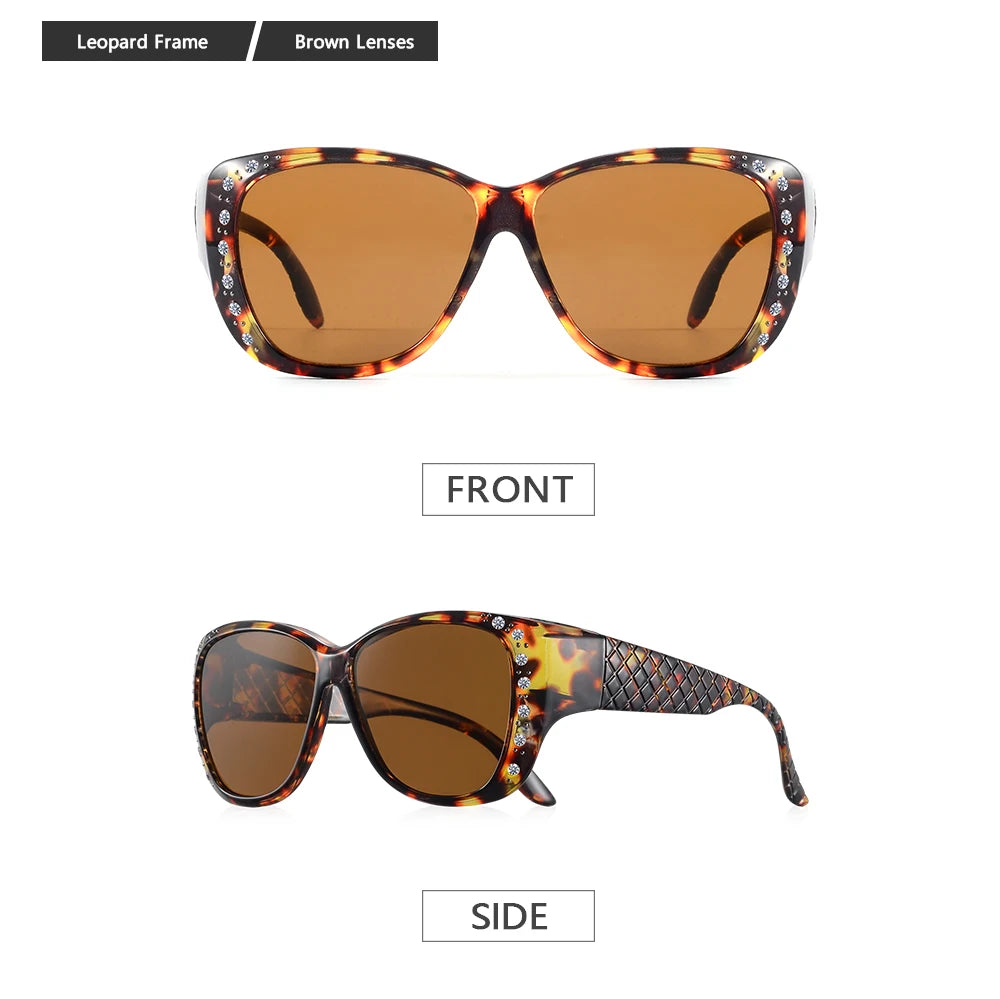 CRIXALIS Fit Over Cover Prescription Glasses Multifunction Sunglasses Women Oversized Driving Goggles Sun Glasses UV Protection