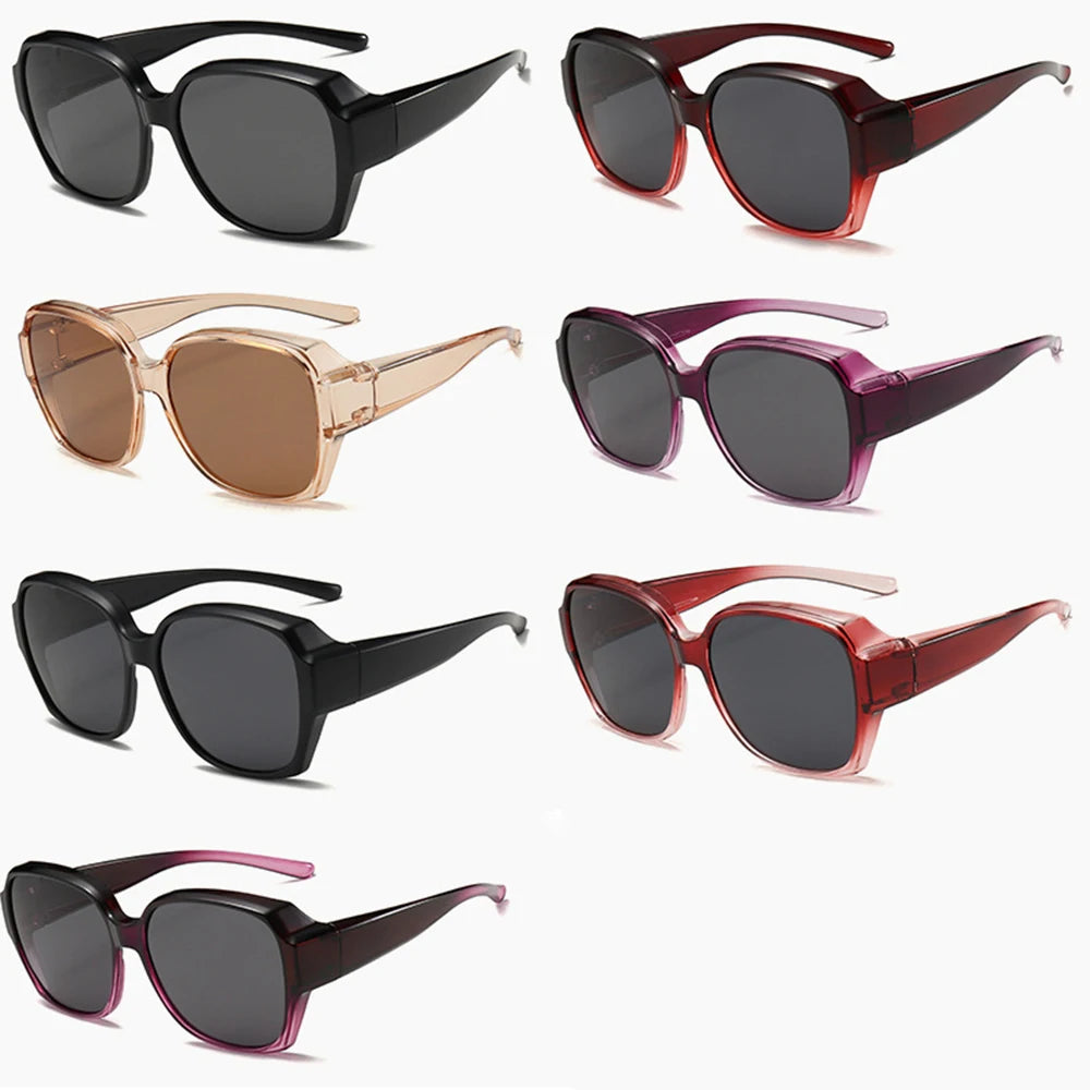 Glasses Cover Driving Polarized Sunglasses Fit Over Glasses Wrap Around Sunglasses Square Shades UV400 Goggles For Men Women