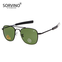 Retro Green AO Pilot Sunglasses Luxury Brand Designer Male Sun Glasses American Army Military Optical Glass Lens Shades Eyewear