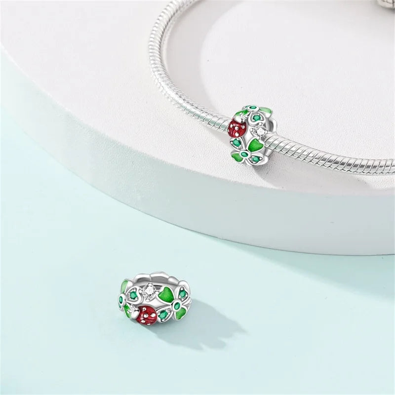 New 925 Sterling Silver Lucky Number Four Leaf Clover Series Charms Beads Fit Pandora 925 Original Bracelet DIY Birthday Jewelry