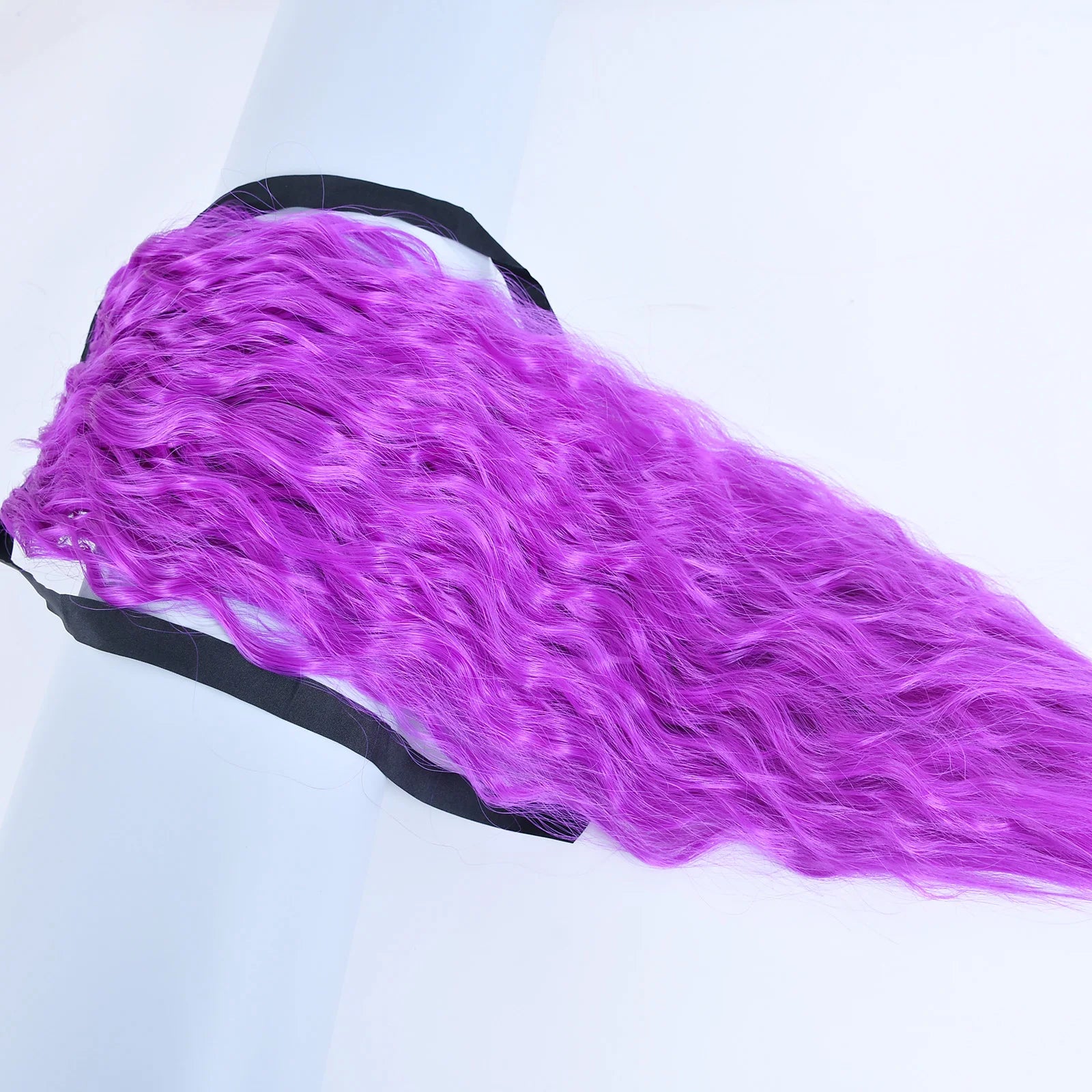 Jeedou Synthetic Long Kinky Curly Hair Ribbon Ponytail Extension Brown Blue Pink Purple Naturl Color Ponytails