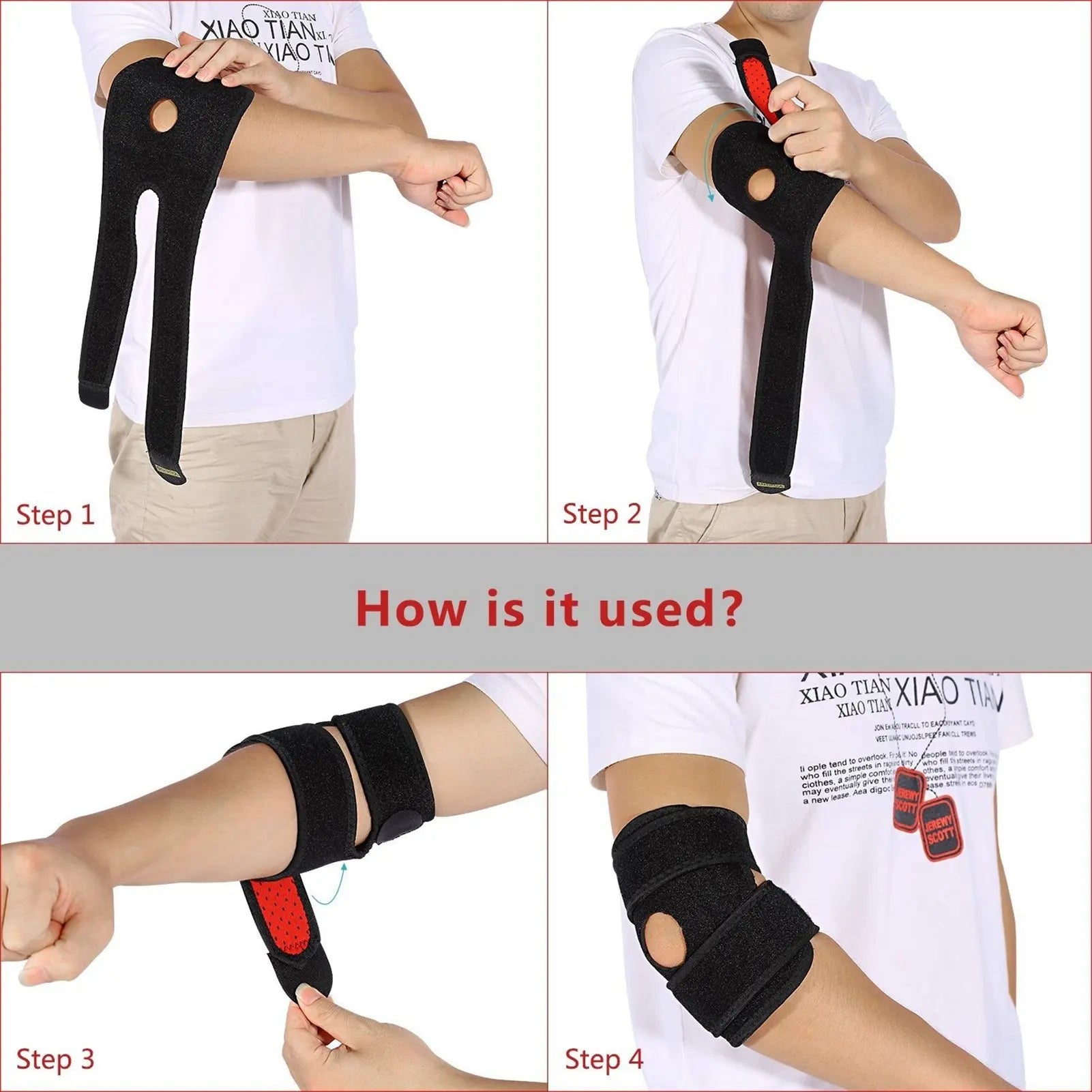 Adjustable Elbow Support Wristband Breathable Neoprene Tennis Golf Weightlifting Elbow Support Wristband Arm Support Strap