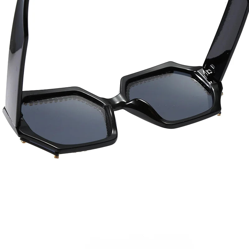 Nuevas gafas de sol de moda de gran tamaño para mujer, gafas de sol cuadradas de diseñador de lujo con cadena de diamantes de imitación, gafas de sol para mujer