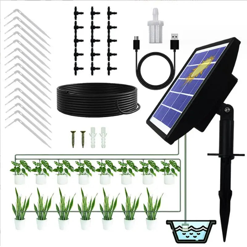 Solar Irrigation Solar Auto Watering System Solar Powered Automatic Drip Irrigation Kit Self Watering Devices with Water Sensor