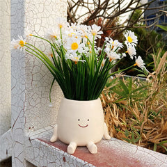 Cute Planter Pot Swing Face Planter Plant Hanger Basket Creative Flower Pot Container Hanging Planter Garden Supplies Home Decor