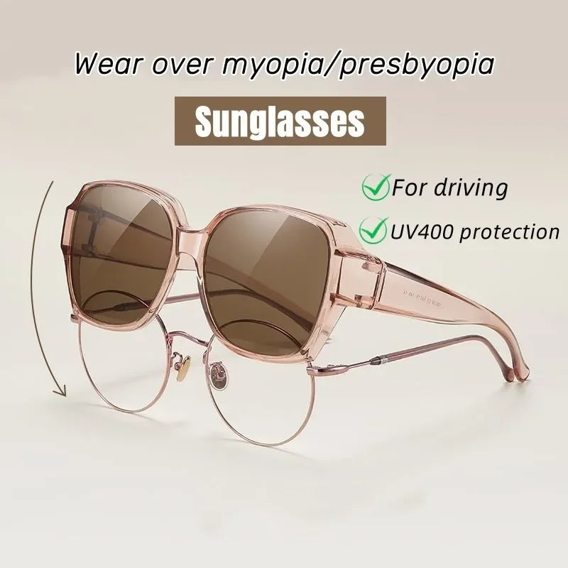 Travel Night Vision Driving UV400 Goggles Men Women Polarized Sunglasses Wear Over Myopia Prescription Glasses Vintage Outdoor
