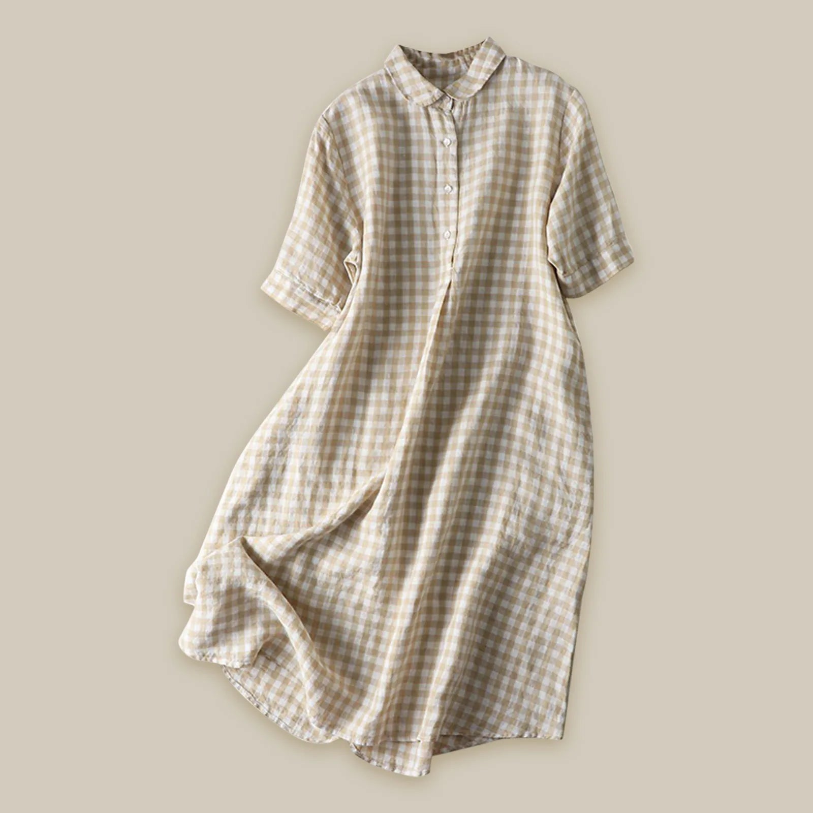 Retro Cotton Linen Shirt Long Dresses Ladies Short Sleeve Oversized Shirt Dress Korean Fashion Loose Lapel Sundress Y2k Clothing