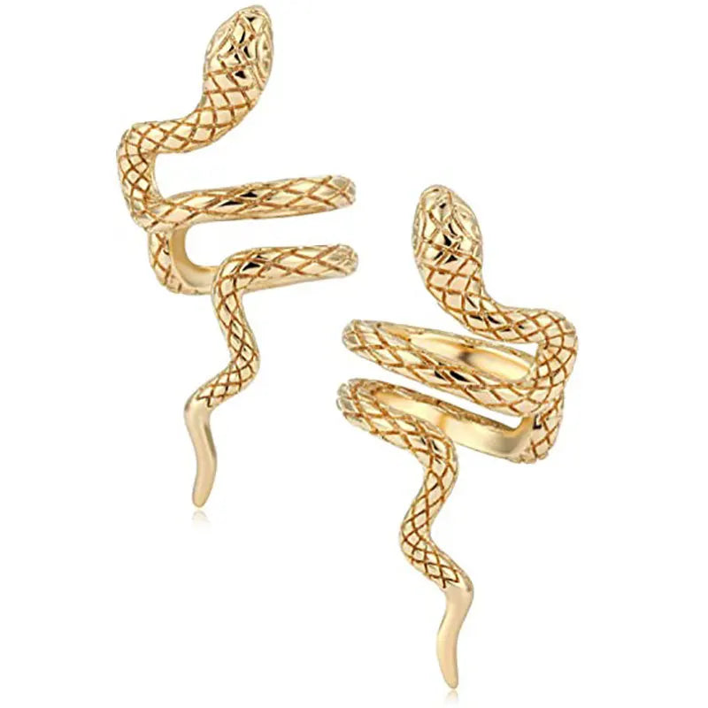 GUFTM Vintage Lines Snake Ear Cuffs Without Piercing Ear Clip Earrings Non-Piercing Fake Cartilage Earrings for Women Jewelry