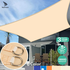 5x3M/4x3M Waterproof Large Sun Shelter Sunshade Protection Outdoor Canopy Garden Patio Pool Shade Sail Awning Camping Shade Net