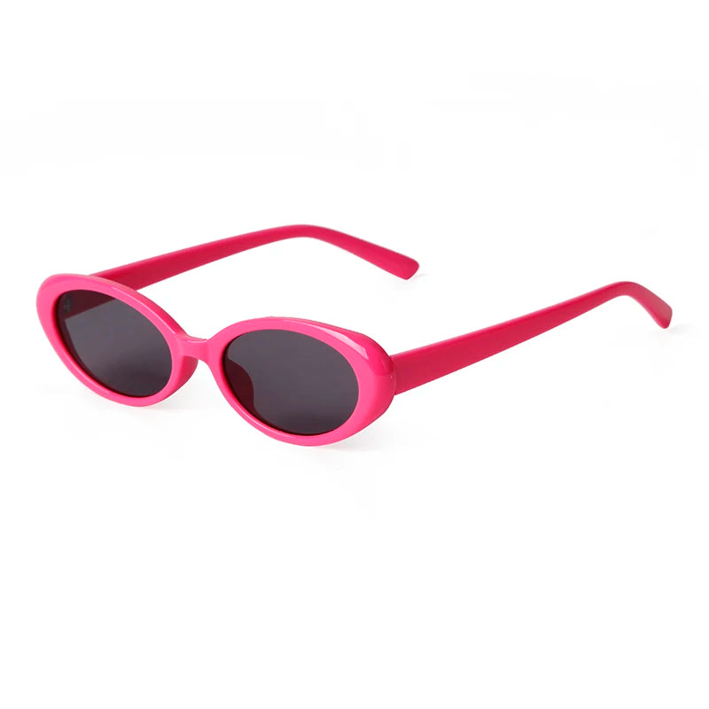 STORY Trendy Hot Pink Small Oval Sunglasses Women Men Vintage Tortoiseshell Narrow Frame Sun Glasses UV400 De Sol Mujer S77224H