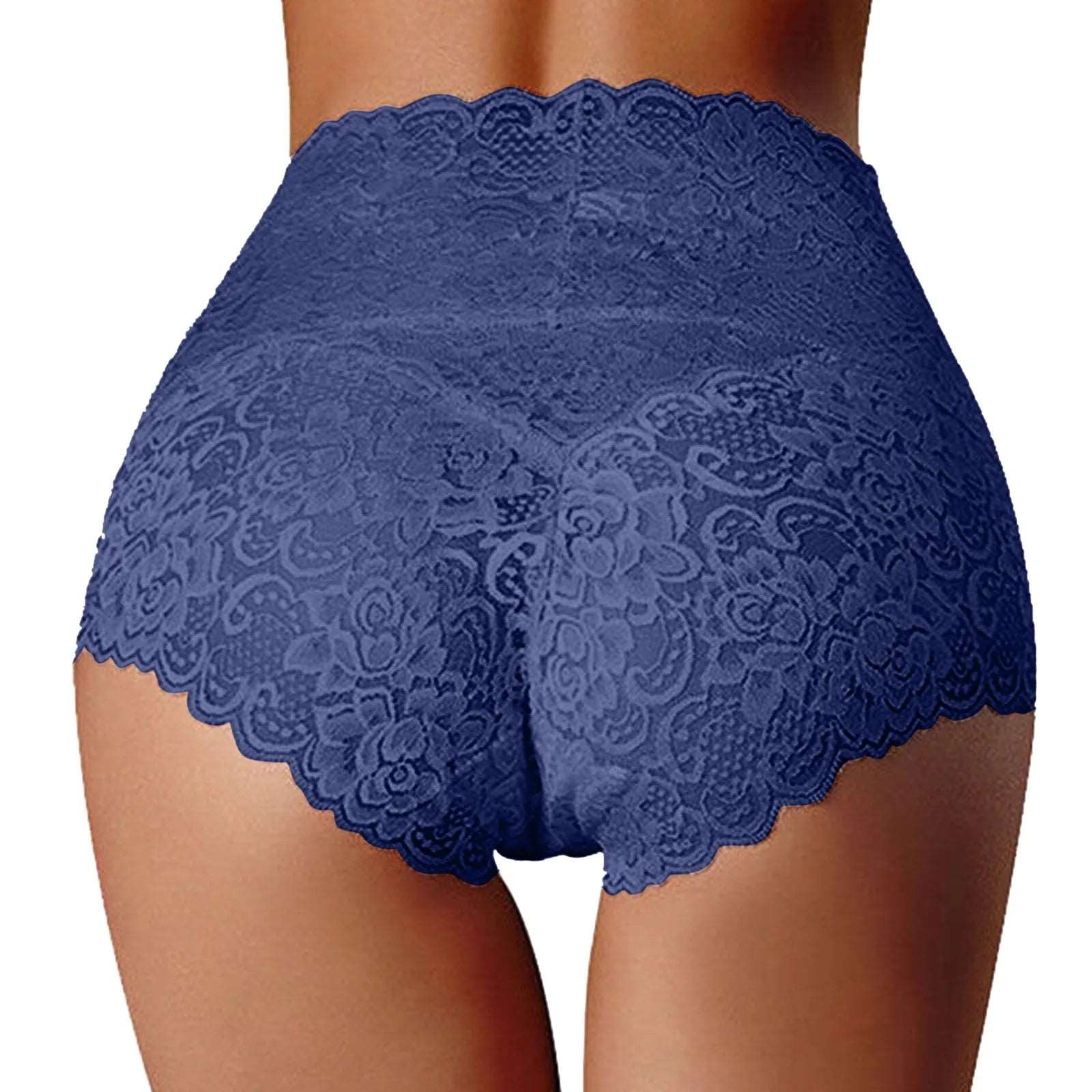 Sexy High Waist Underwear Women's Thin Hollow Lace Ladies Panties Solid Cotton Crotch Large Size High Waist Panties For Women