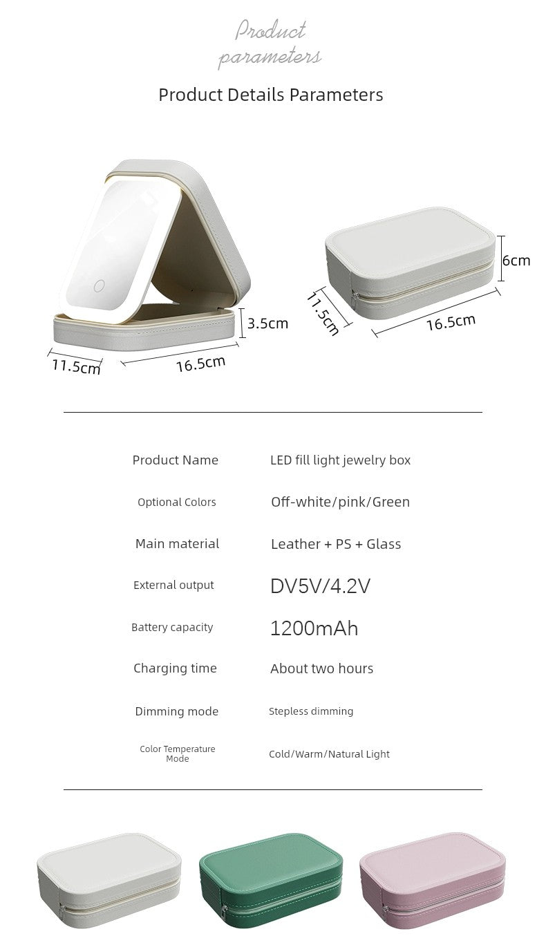 Carrying Foldable Storage Box Integrated Dormitory Makeup Mirror