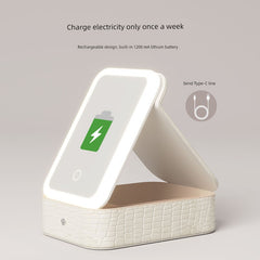 Travel Bag Mirror Desktop Desktop Cosmetic Mirror Portable with Light Women Portable Foldable Led Storage Box