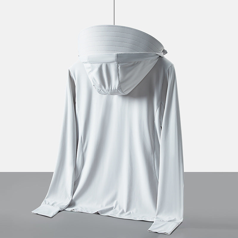 Cubierta facial desmontable de ala grande de seda de hielo Ropa de protección solar a prueba de rayos ultravioleta