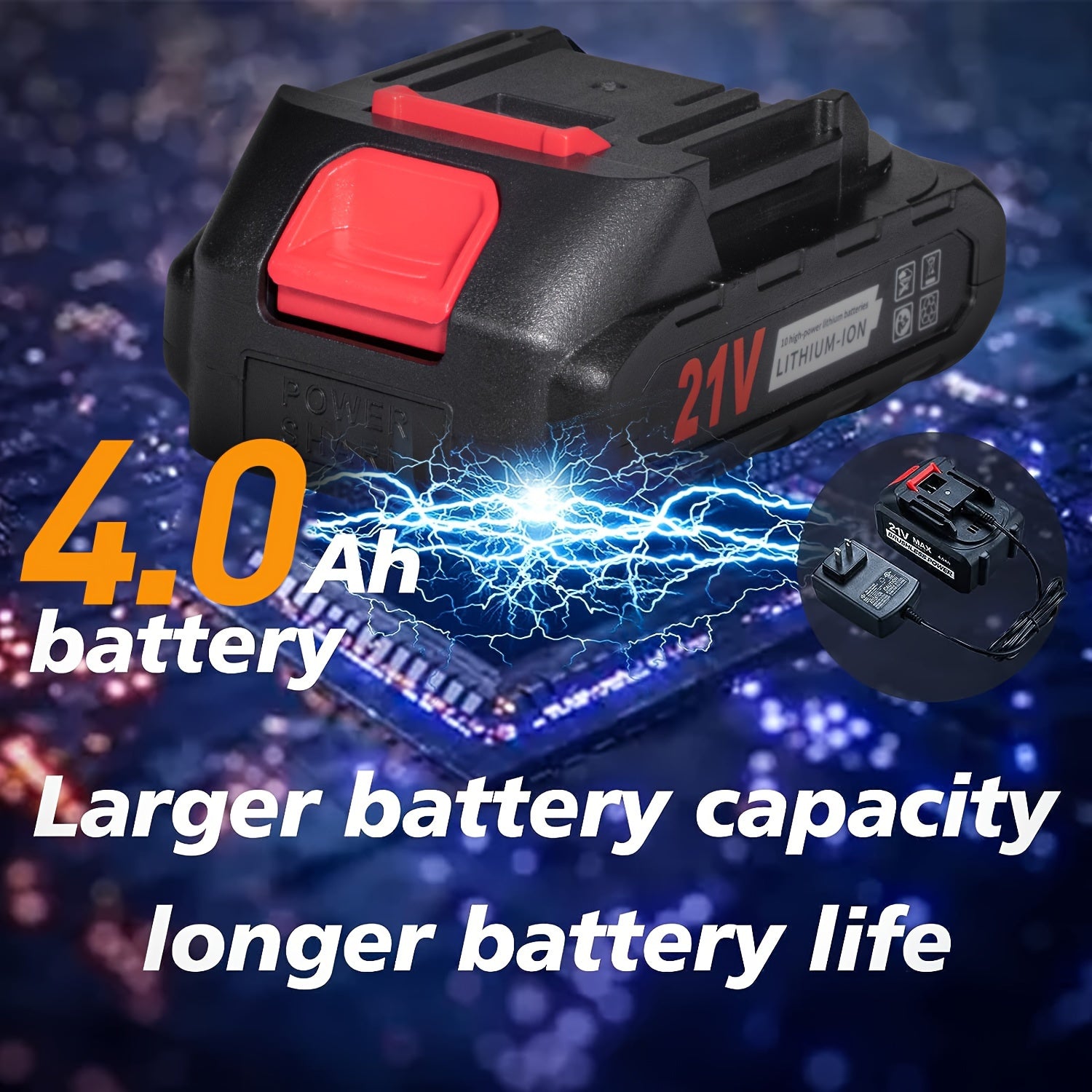 21V Cordless Impact Wrench/Cordless Drill Set, Power Impact Gun/Drill, Brushless Impact Wrench/Electric Drill Kit With 4000 MAH Battery, Accessories & Tool Bag, Portable, For Automotive And Home Use