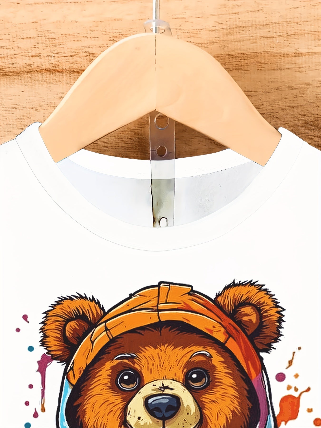 2024 Summer Trendy Men's T-shirt - Cool Bear Pattern, Soft Polyester Fiber, Round Neck Short Sleeve, Street Style